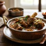 oft and juicy mutton curry with tender pieces in rich gravy, cooked at home in Indian style